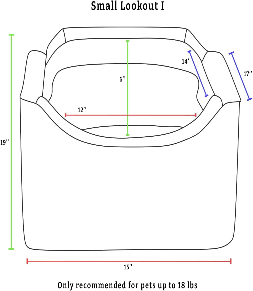 Snoozer Lookout Dog Booster Seat: Small (5-15 lbs), Camel Merlin Fabric, Alleviates Car Sickness, Machine Washable Cover