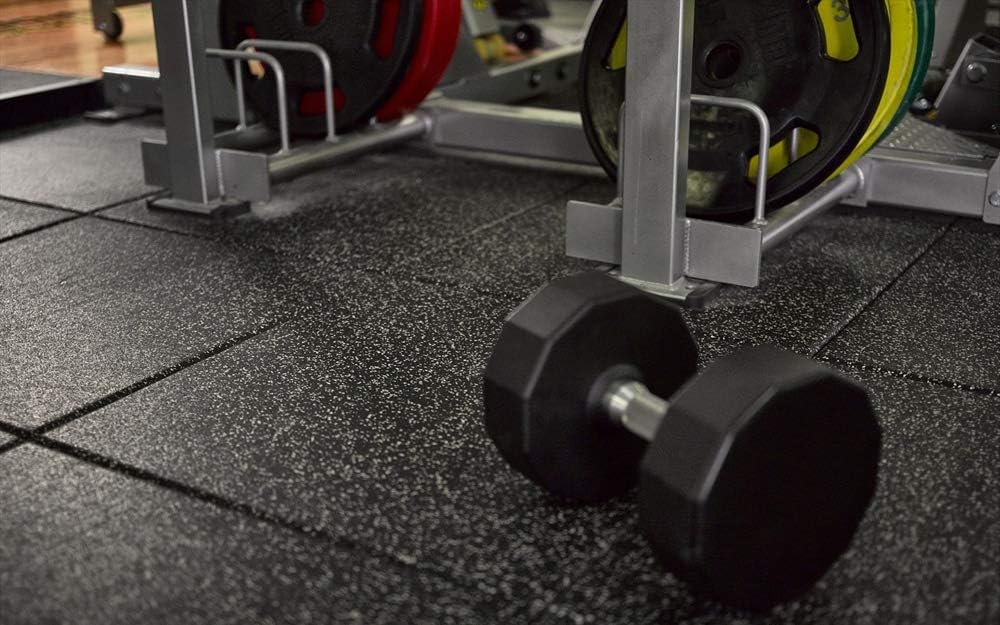 American Floor Mats - Extreme Rubber Gym Mats - 1 Inch Thick Colorful Rubber Mats - Superior Shock and Sound Absorbing - 10% Red, 100 Mat Pack (Covers 400 Sq Ft)