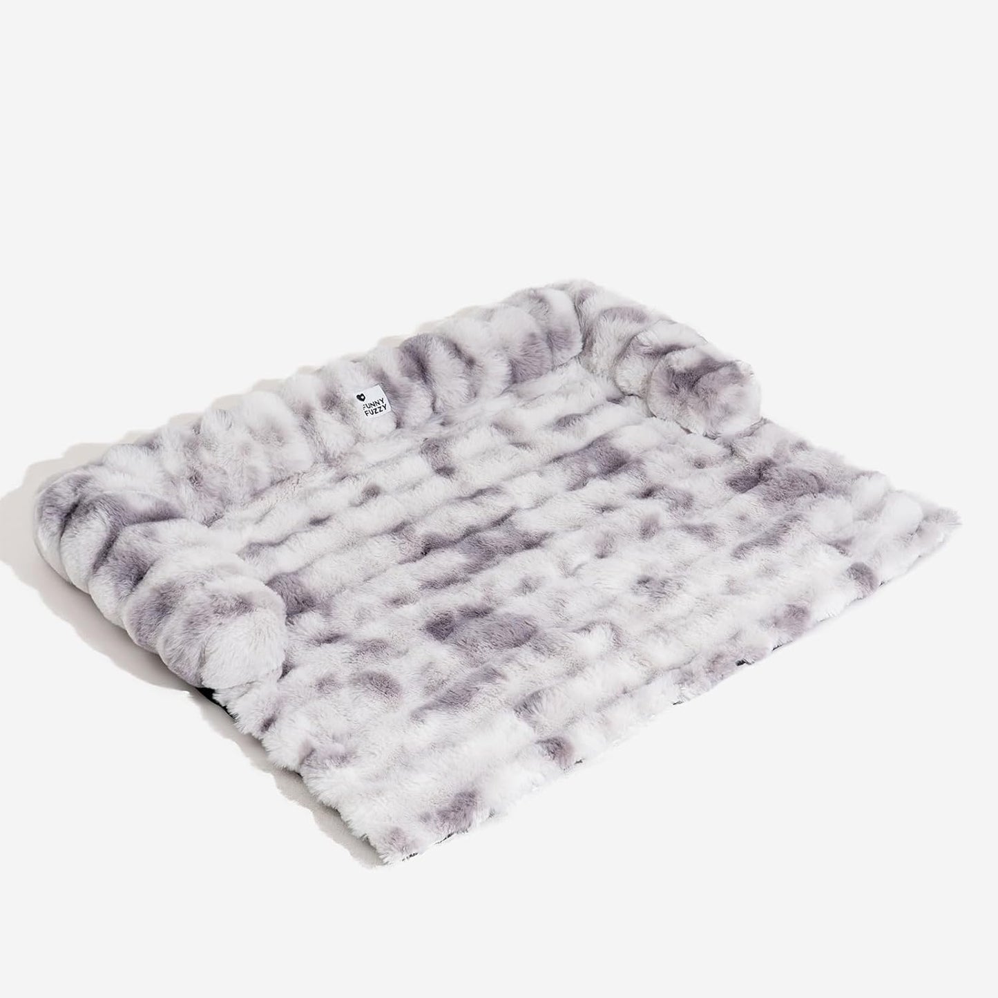 FUNNY FUZZY Pet Fluffy Fuzzy Calming Dog Couch Bed Sofa Protector Washable Pets Mat for Large Medium Small Dogs and Cats (Tie-dye Grey,37.4 × 33.46 × 6.3 in)