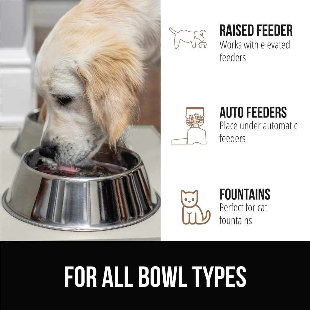 GORILLA GRIP 100% Waterproof Raised Edge BPA Free Silicone Pet Feeding Mat, Dog Cat Food Mats Contain Spills Protects Floors, Placemats for Cats and Dogs Water Bowl, Pets Accessories 16x10, Cream