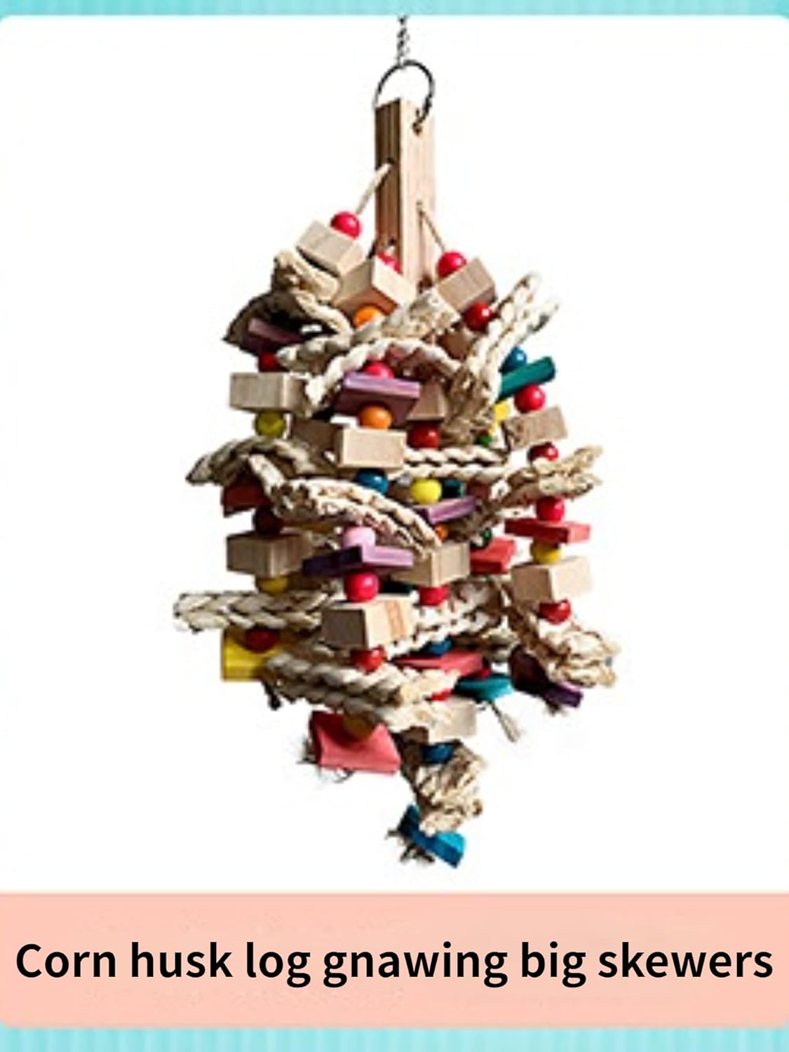 Bird Spiral Rope Perch, Bird Hemp Rope Swing Perch, Bird Cage Stand Pole Accessories, Bird Standing Climbing Toy for Parrot Parakeet Budgies Lovebirds Cockatiels (Medium)