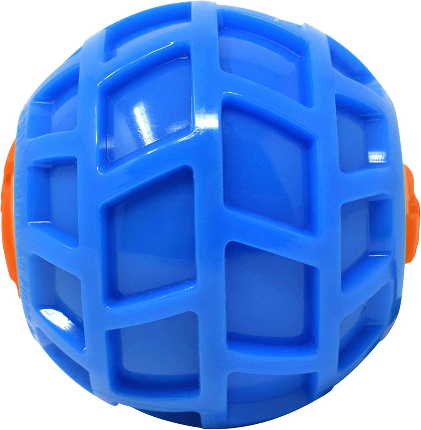 Nerf Dog 4in TPR EXO Squeak Ball - Blue/Orange, Large Breeds