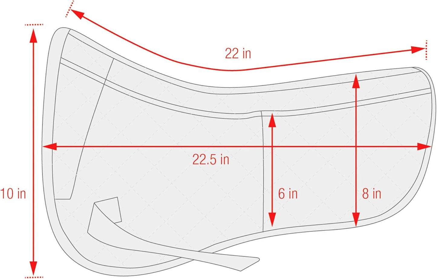 ECP Equine Comfort Products Adjustable Shock Absorbing Memory Foam Half Saddle Pad, Injury Prevention & Pressure Relief, Customizable Fit, Breathable for All Riding Styles