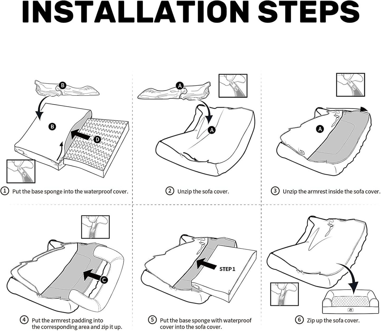 Hollypet Orthopedic Dog Bed for Medium Dogs, Supportive Foam Pet Couch with Removable Washable Cover and Non-Slip Bottom, Waterproof Lining Dog Sofa Bed, Khaki, M (28 * 22.5 * 7.5)