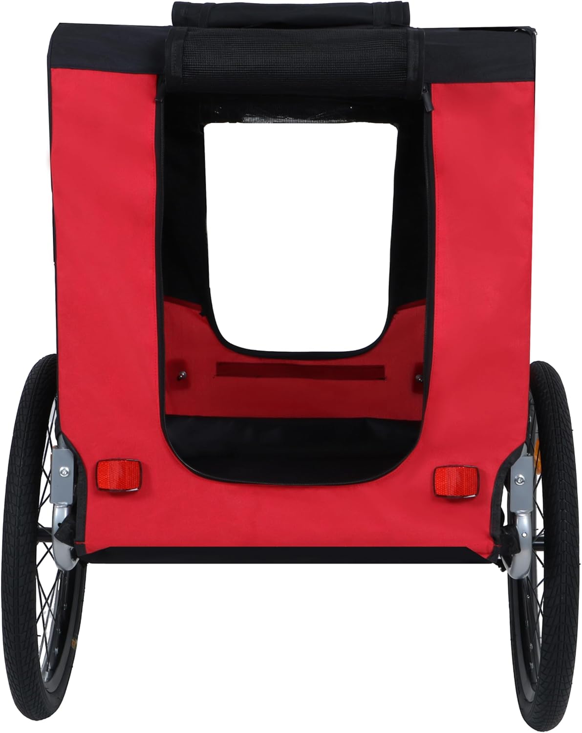 Blue-Grey Large Folding Bike Trailer for Dogs – Heavy-Duty Steel Frame, 66LB Capacity Pet Carrier for All-Terrain Cycling, Jogging & Camping Adventures!