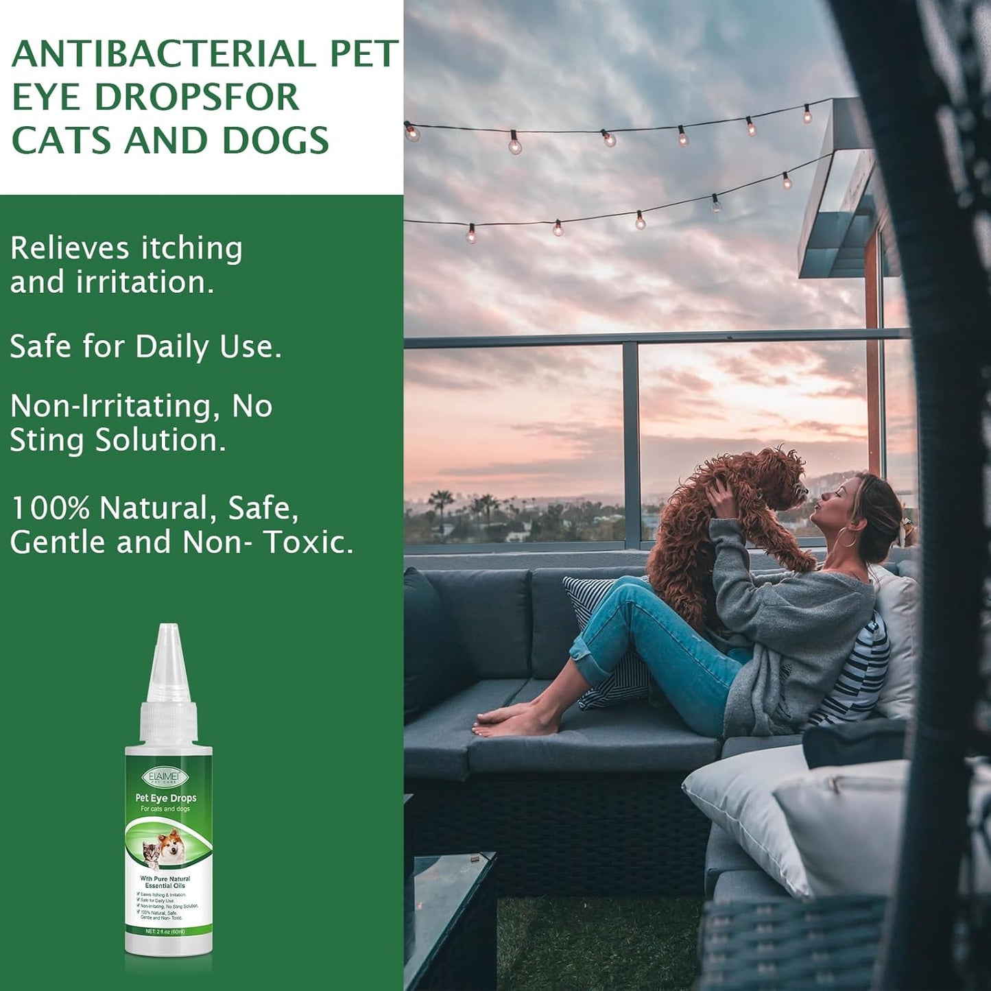 Eye Drops for Dogs, Cats and Dogs Eye Drops, Dog Eye Infection Treatment Relieve Eyes Itching & Irritation, Pink Eye & Allergies Symptoms Safe & Gentle Formula