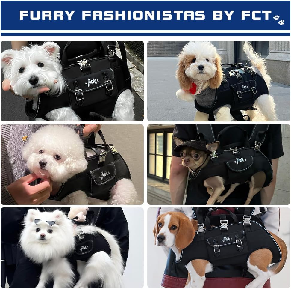 Dog Backpack Carrier - Spine-Friendly for Small to Midium Dogs (8-18 lbs), Horizontal Design Dog Carrier with Adjustable Back Straps,Legs-Out Comfort for Travel/Hiking/Cycling (Black, Size M)