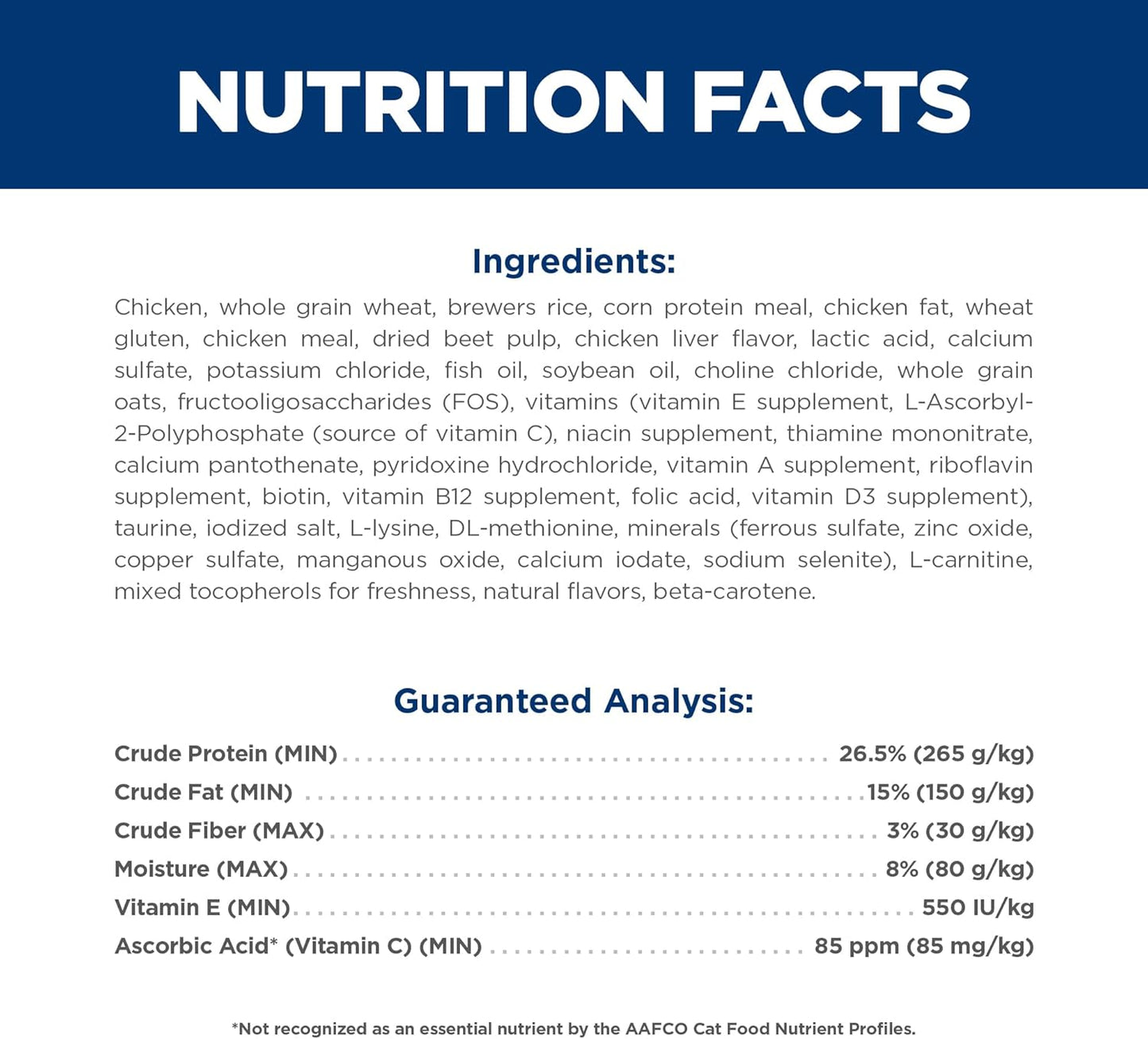 Hill's Science Diet Adult 7+, Senior Adult 7+ Premium Nutrition, Dry Cat Food, Chicken Recipe, 4 lb Bag