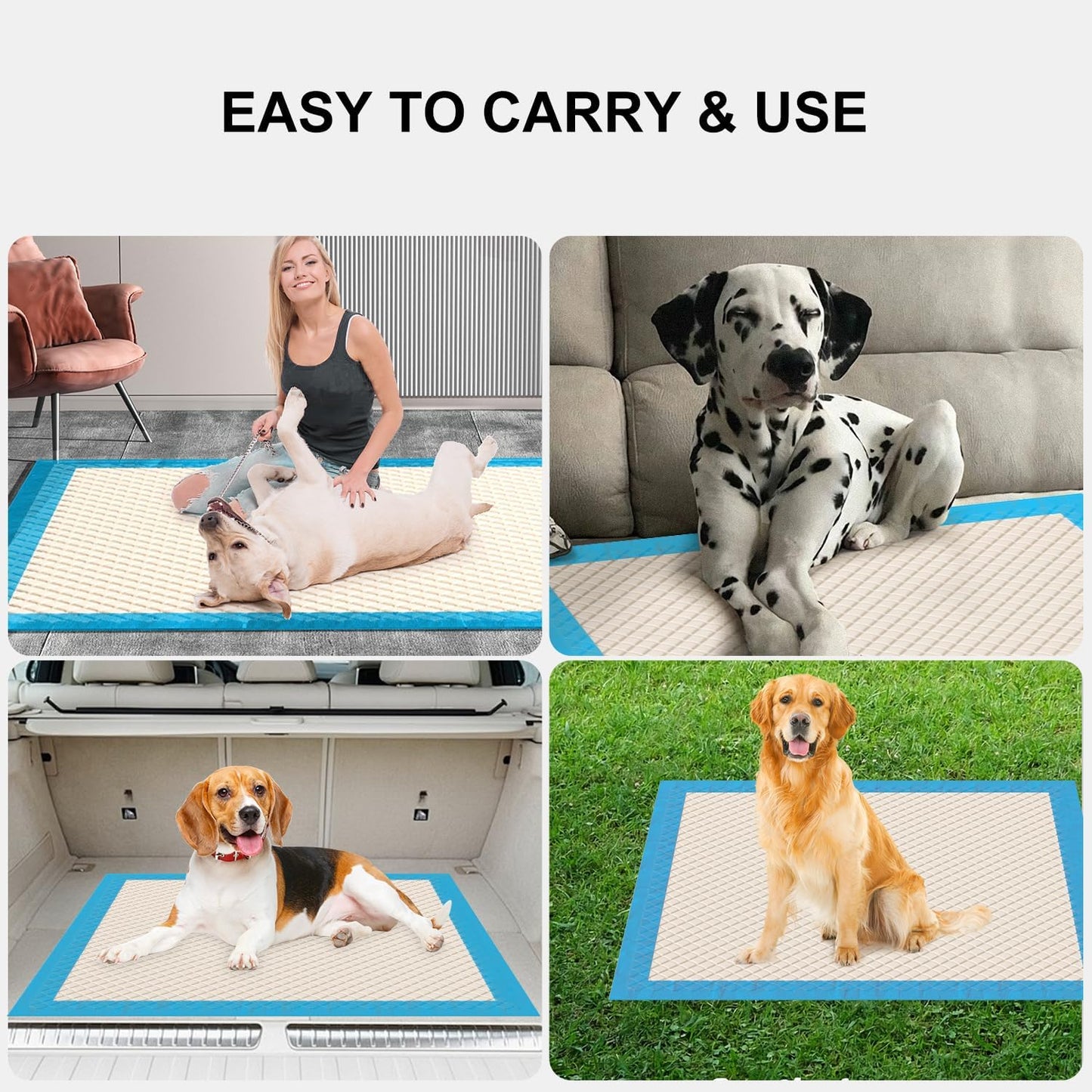 Gardner Pet Ultra Absorbent Thicker Dog Pee Pads Rugular 22"x22" Leak-Proof Odor-Control Small Blue Puppy Training Pads Full Edge-Wrapping Pad for Dogs Dogs, Puppies, Doggie, Cats, Rabbits - 50 Ct