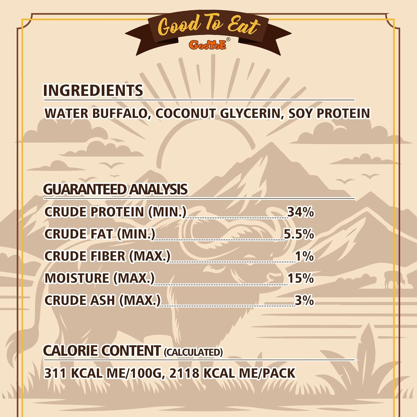 Gootoe Buffalo Dog Treats, Buffalo Bites Stick (Large) 1.5 lb Natural Low-Fat Chews for Training & Rewards, Limited Ingredient, Perfect for Medium Dogs, Resealable Bag