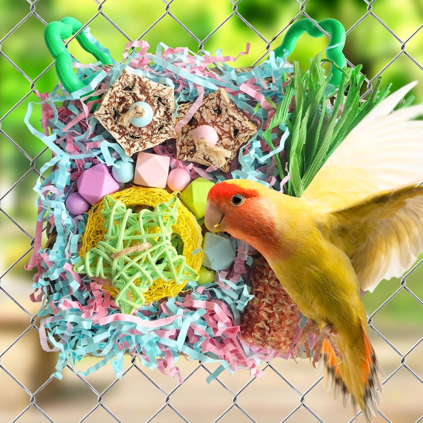 Bird Toys For Cockatiels, Tyotrbs Bird Toys For Conures Parakeet Toy BirdsToy For Parrots Birds Foraging Toy ParrotToys BirdCage Accessories Lovebird Cage Accessories for Small Birds