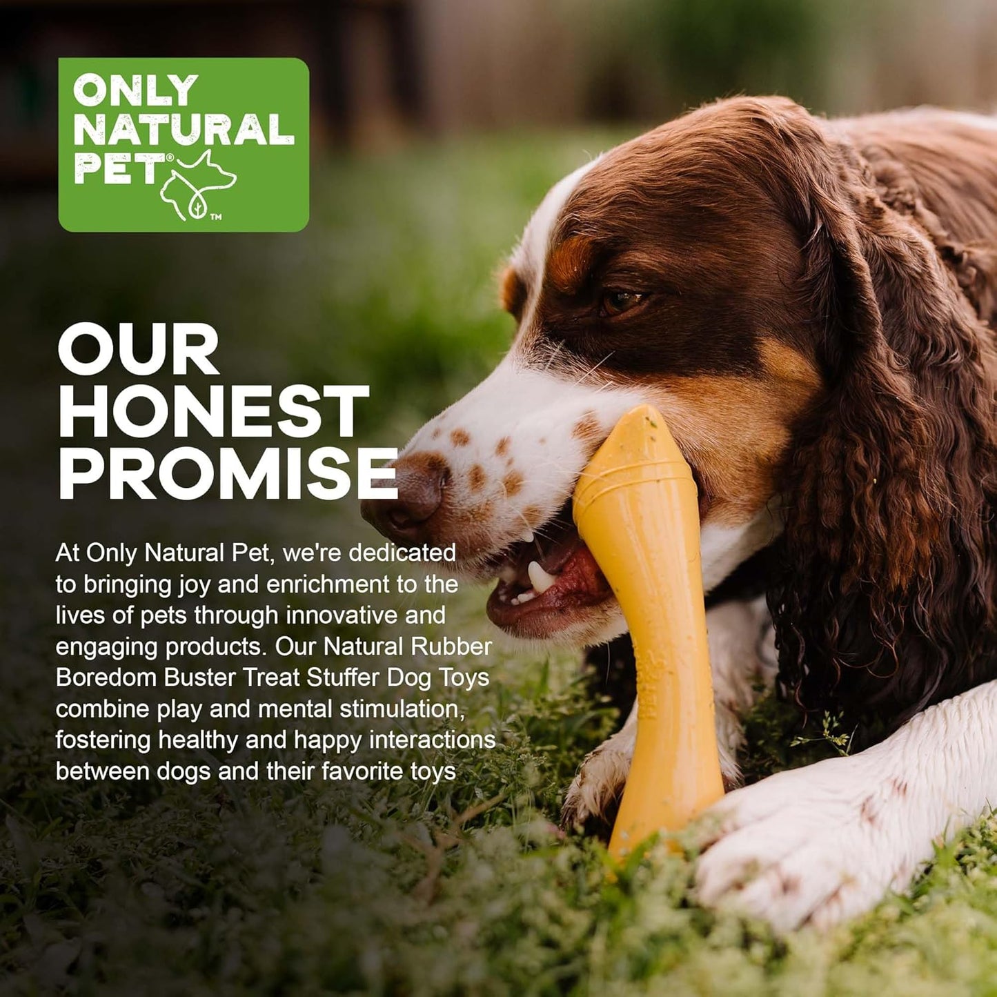 Only Natural Pet Rubber Boredom Buster Treat Stuffer Dog Toys - Interactive Stuffable Feeder Dispenser Fillable Durable Play Puppy Medium Large XS Chew Pup Hide Holder Easy Refill -BobbleBone/Yellow