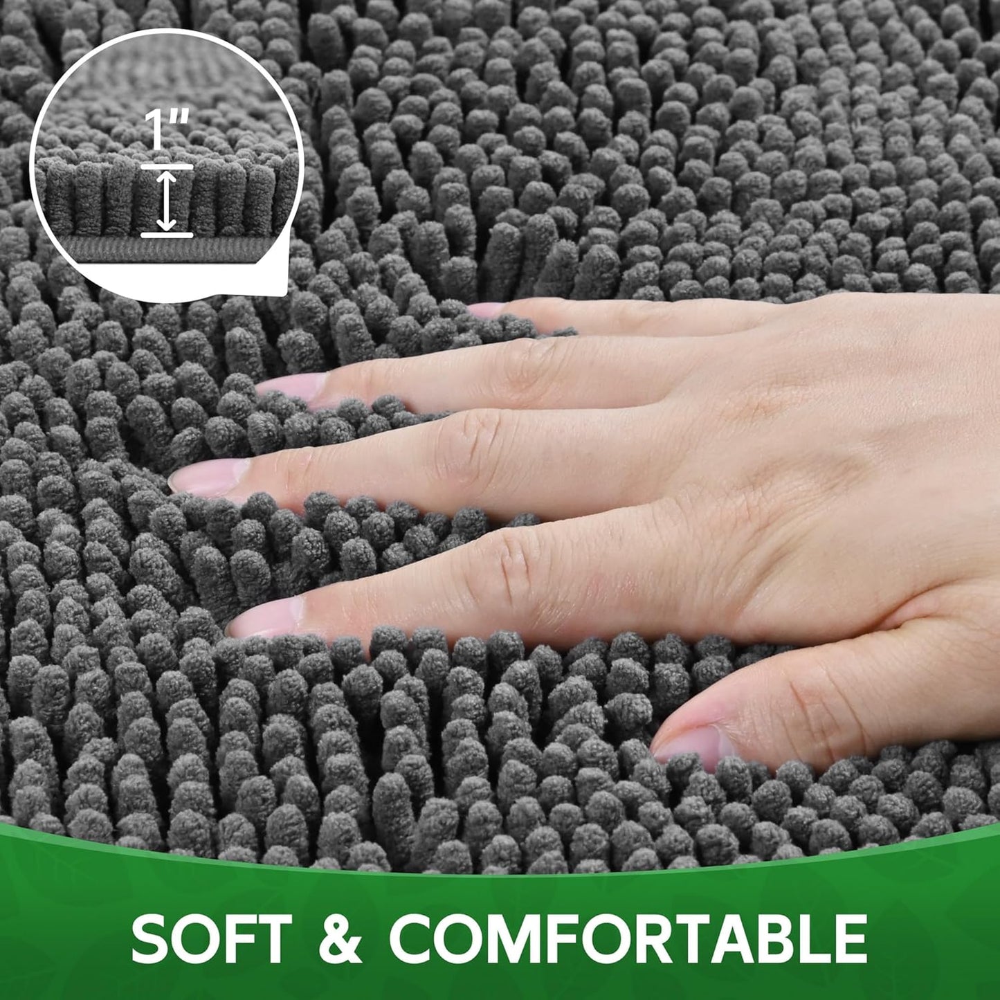 Dog Door Mat Indoor Entrance, 60" x 30" Absorbent Quick-Drying Mud Rugs, Non-Slip Door Rugs for Entryway Indoor Washable, Soft Chenille Dog Mat for Muddy Paws