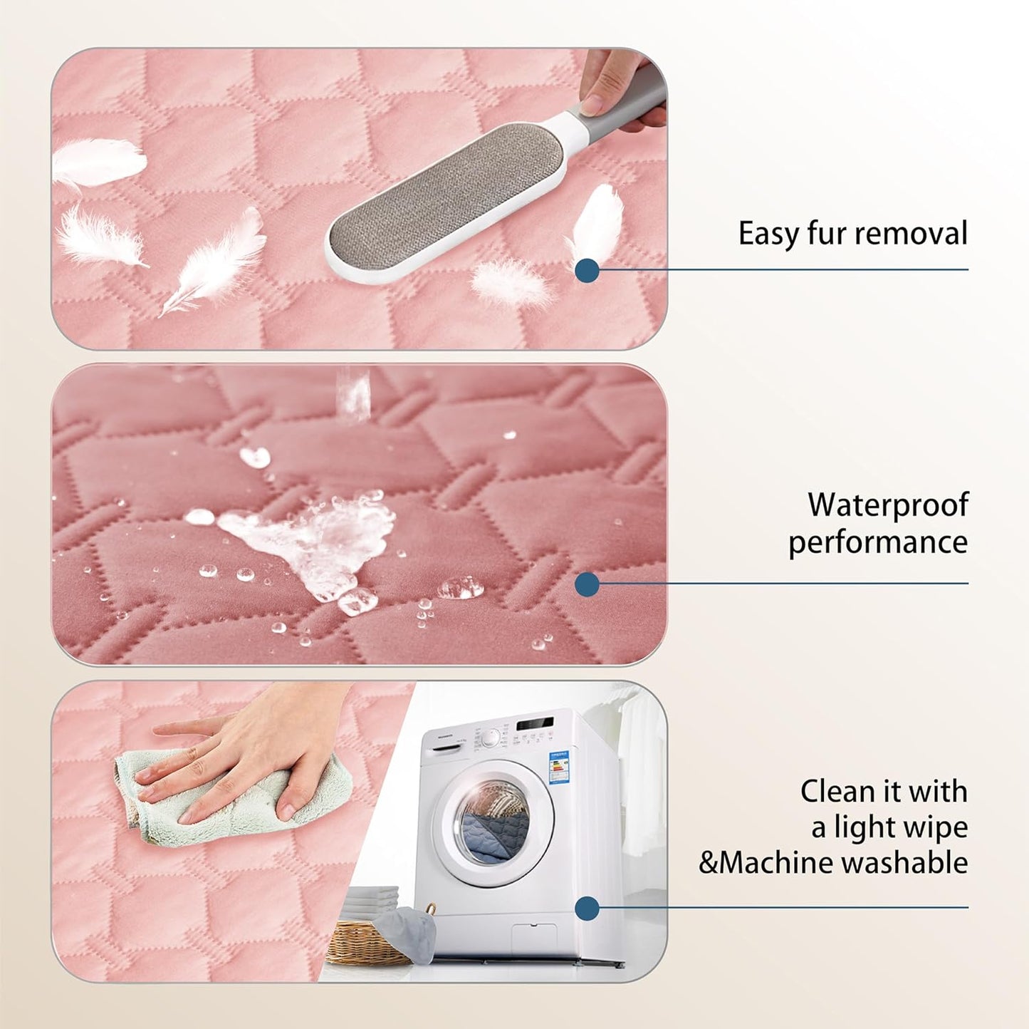 gogobunny 3X Stronger Waterproof Pet Blanket, Scratch Proof Furniture Protector for Dogs Cats, Reversible Cover 30x80 Inch, Dark Pink/Light Pink