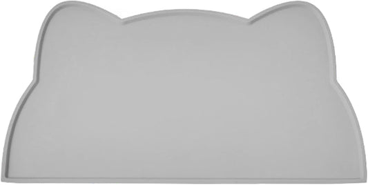 Cat Food Mat, Silicone Pet Feeding Mat for Floor Non-Slip Waterproof Dog Water Bowl Tray Cushion (17" x 10", Dark Gray)