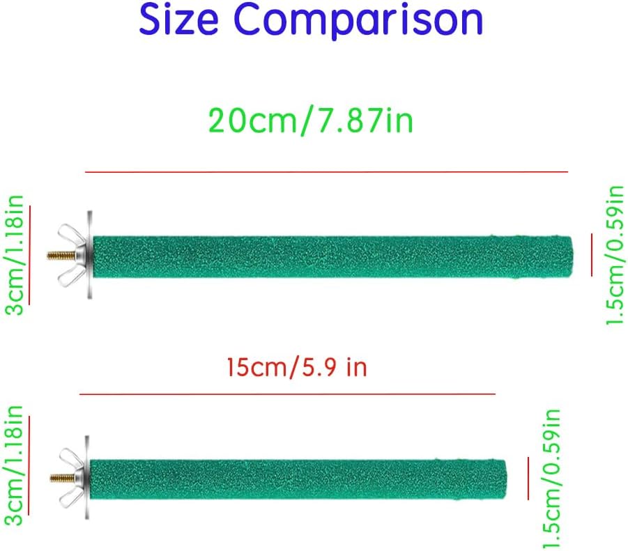 10 Pcs Parrot Perch Stand Bird Perch Stand Toy Colorful Paw Grinding Stick Cage Wooden Parakeet Perch Accessories for Cockatiels