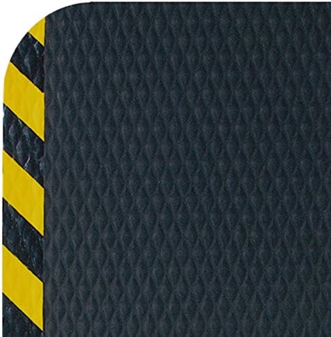 American Floor Mats Hog Heaven Premium 7/8" Black & Yellow Border 4' x 6' Nitrile Backed Anti-Fatigue Comfort Mat