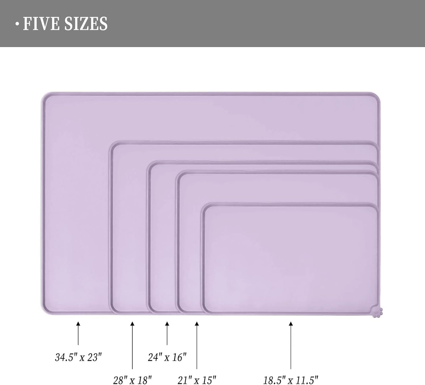 Waterproof Pet Feeding Mat with High Raised Edges, Heavier and Thicker Placemats for Cat Dog Water Bowl with BPA Free, Dogs Cats Food Mats for Messy Drinkers to Prevent Spill and Protect Floors