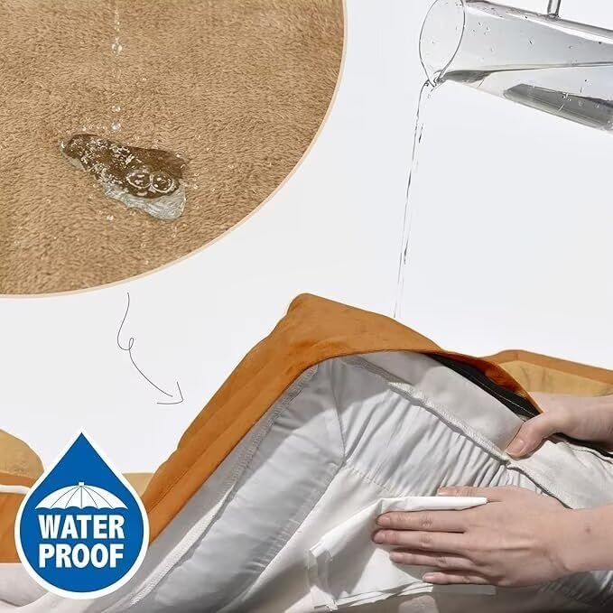 Comfort Expression Orthopedic Dog Beds for Extra Large Dogs, PV Washable Dogs Sofa Beds Jumbo, Waterproof Dog Bed with Removable Cover & Non-Slip Bottom(Jumbo,Caramel)