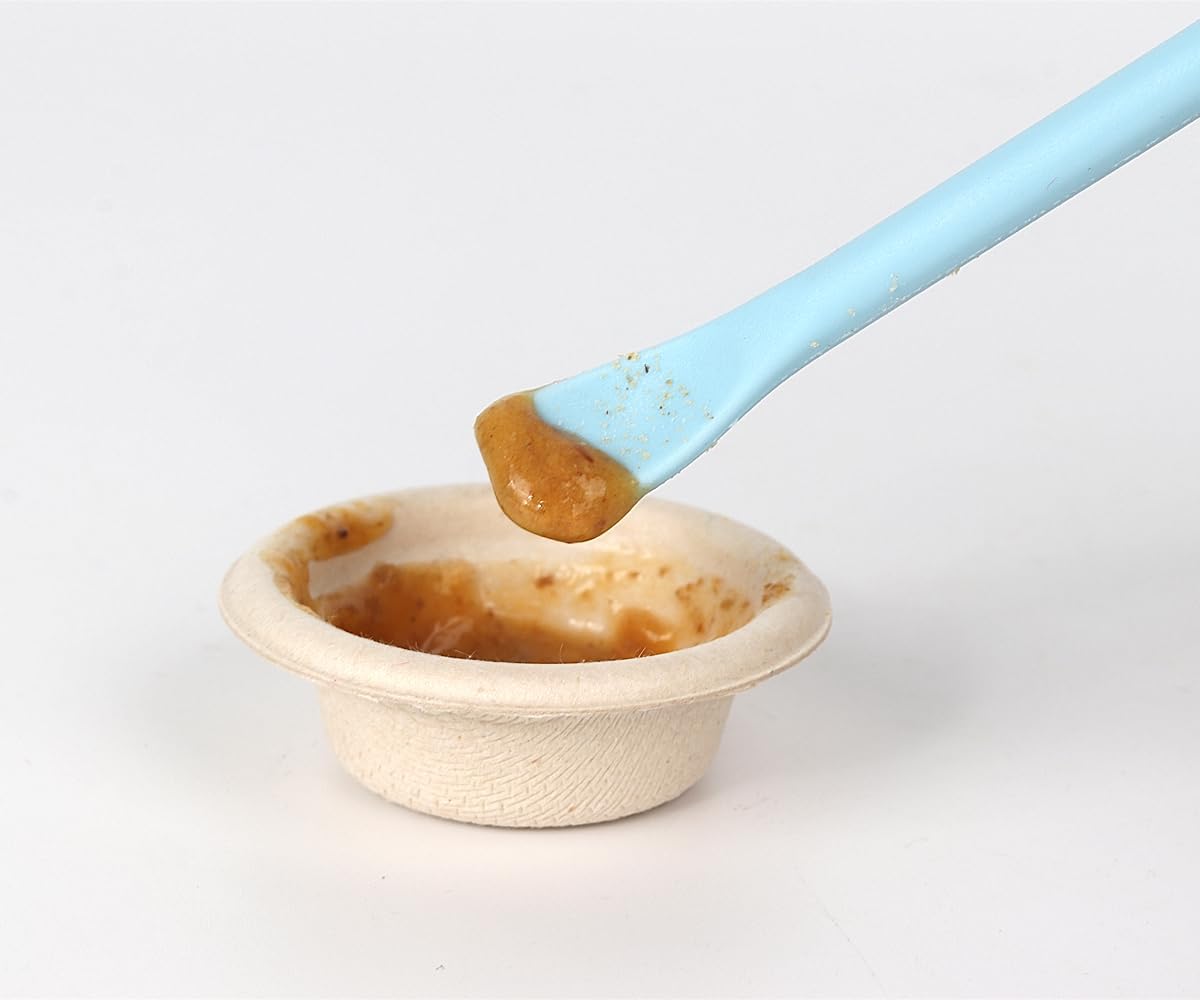 2Pcs Crested Gecko Food Mixing Spoon, Feeding Spoon fit Lizard Gargoyle Bearded Dragon - Blue