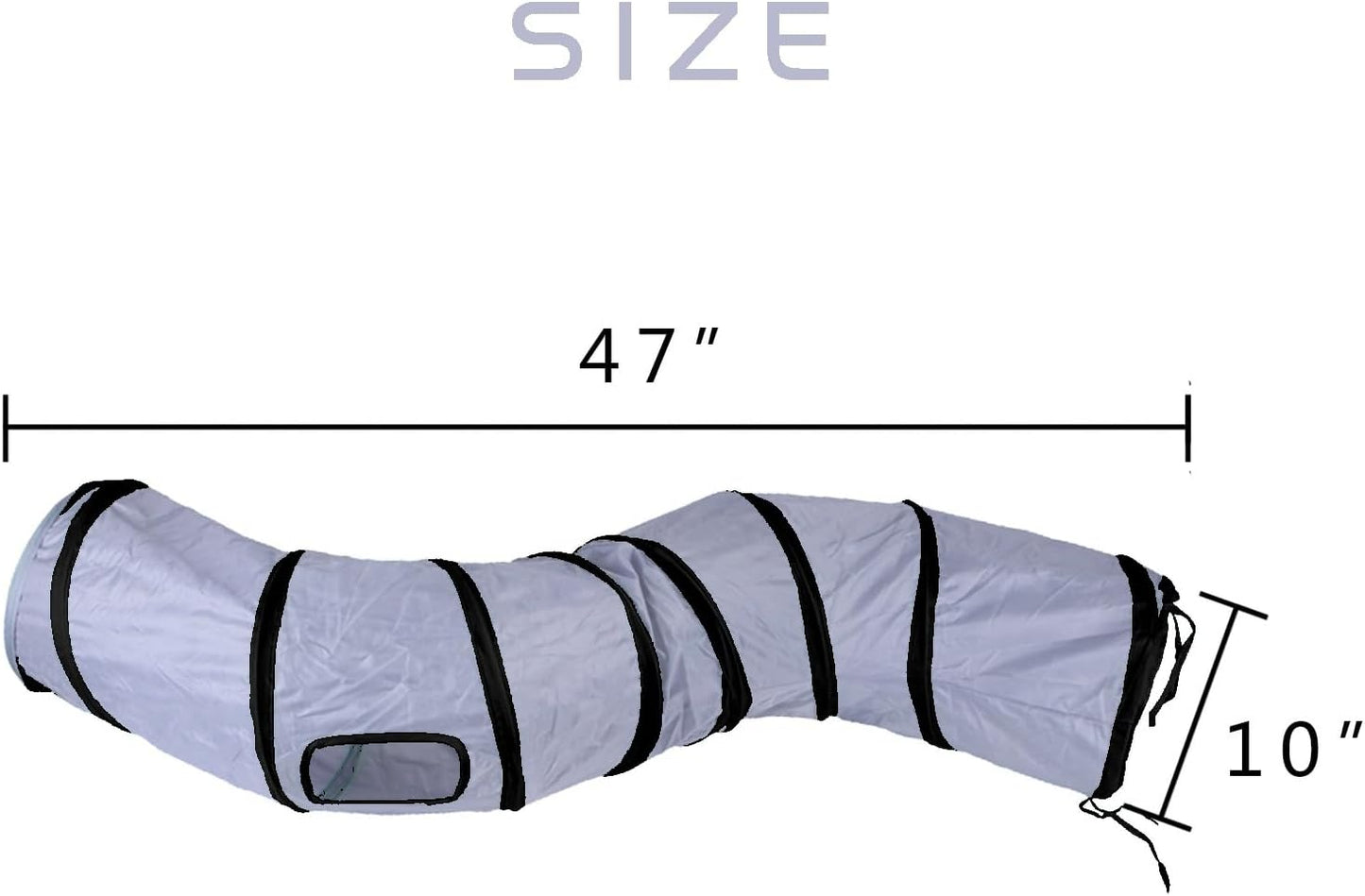 iCAGY Cat Tunnel for Indoor Cats Interactive, Rabbit Tunnel Toys, Pet Toys Play Tunnels for Cats Kittens Rabbits Puppies Crinkle Pop Up Gray 47" Shape S