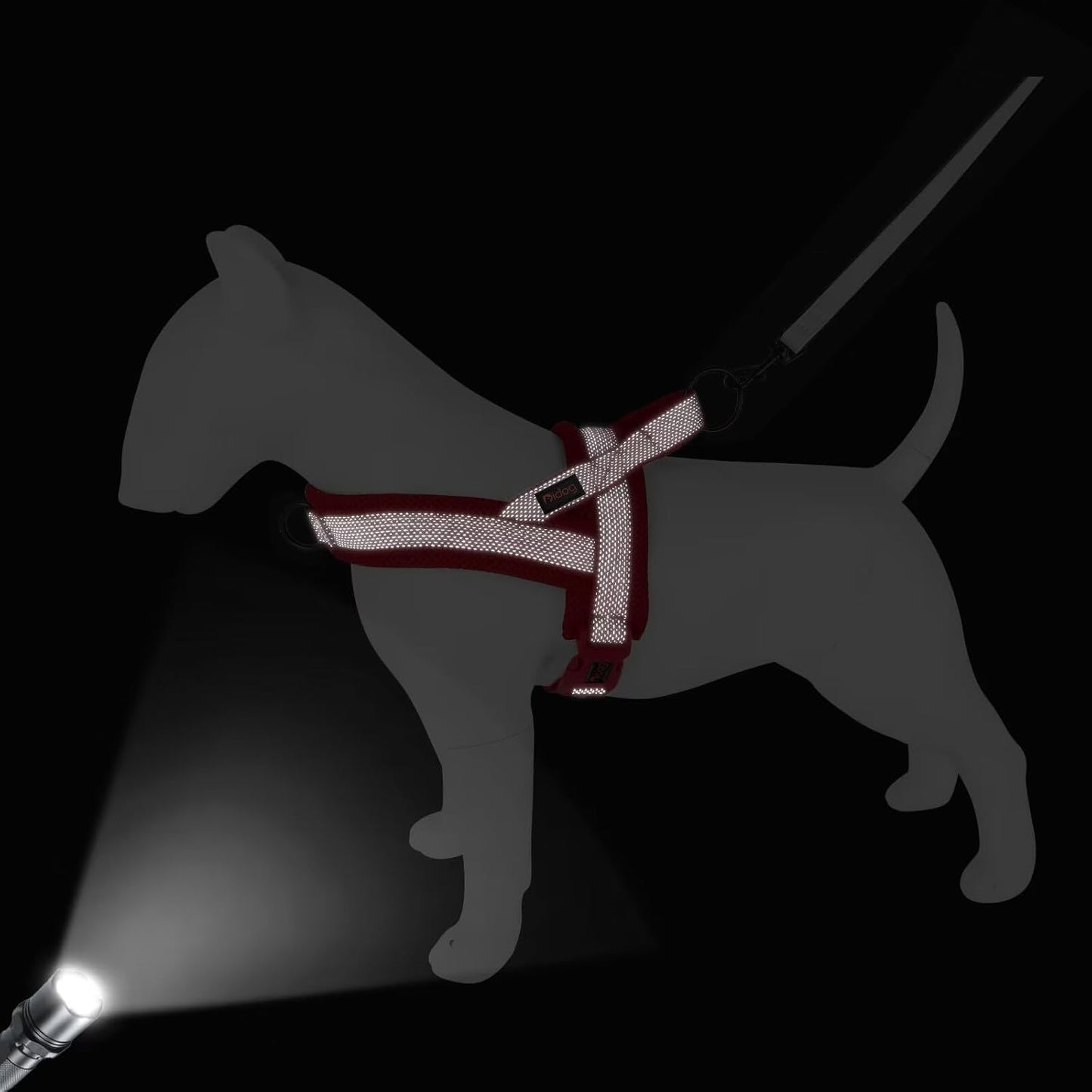 Didog No Pull Dog Harness with Breathable Mesh Padded, Full Reflective & Quick Fit Adjustable Vest Harness, Easy for Training Walking for Small & Medium and Large Dogs (Red, S:Chest 18-22")