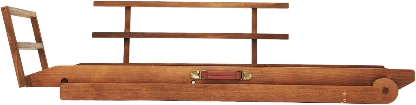 Dog Ramp for Bed, Dog Stairs for Small and Large Dogs, Portable Dog Steps for Bed, Couch, Car, Adjustable Folding Pet Ramp, Upgrade Rubber Pet Steps, Supports up to 210 lbs (Medium-Brown)