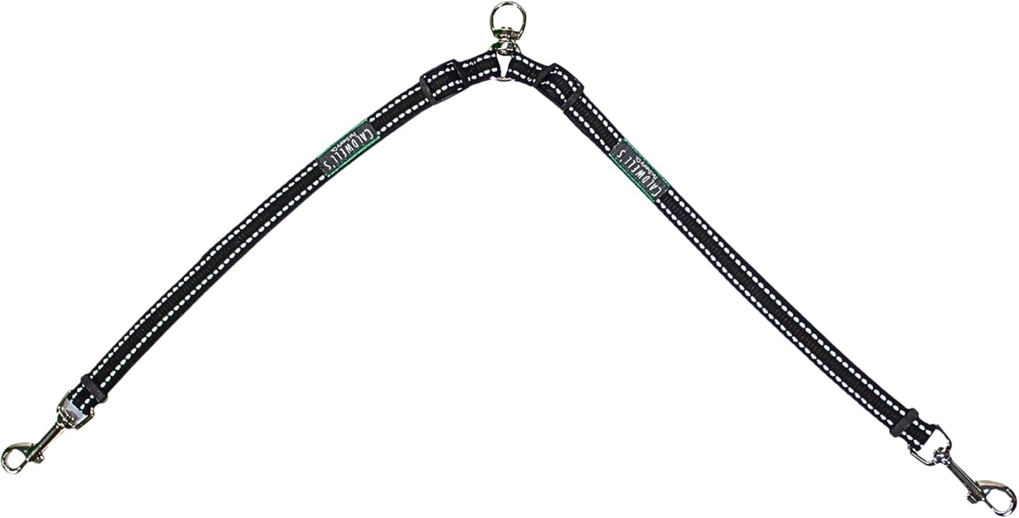Caldwell's Pet Supply Co. Leash Coupler, Two Dog Leash Splitter to Split Leashes for Walking 2 Dogs, Tangle Free Double Dog Leashes Connector, Adjustable Attachment for Small or Medium Dogs