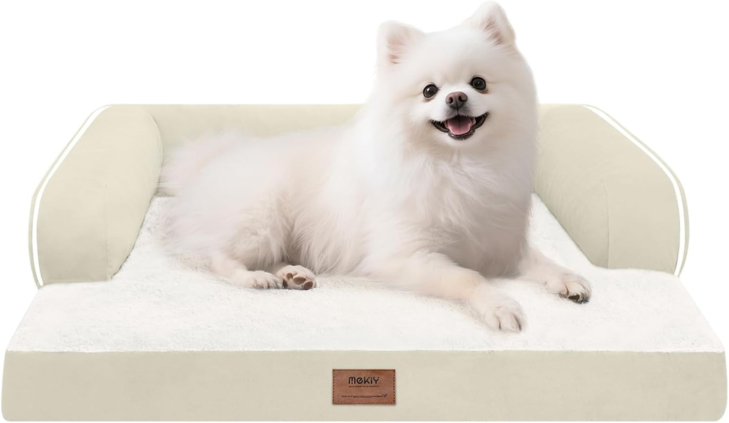 Small Dog Bed Orthopedic Washable Cat Bed Memory Foam Small Couch Sofa Indoor Comfy Pet Beds with Waterproof Removable Cover & Non-Slip Bottom