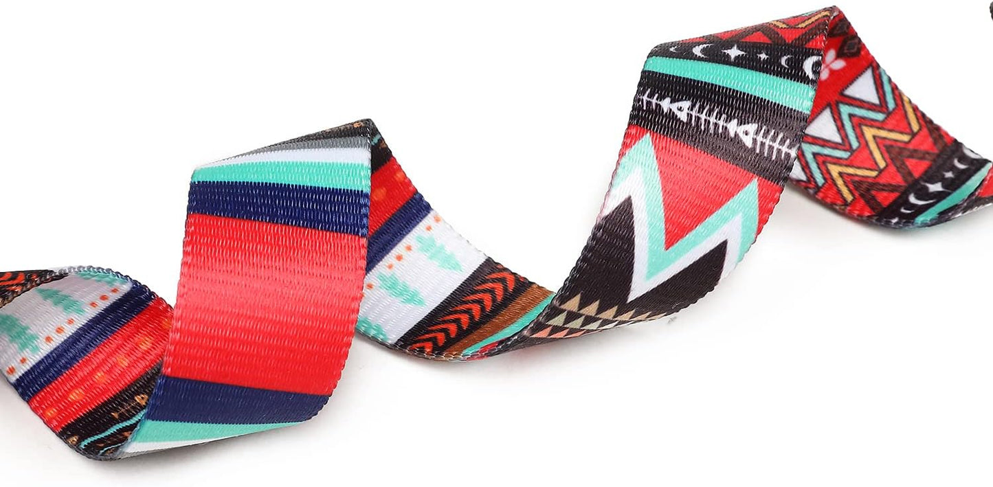 Mercano Adjustable Dog Collar - Special Design Patterns, Soft Nylon Comfortable Sturdy Pet Collar for Small Medium Large Dogs (M, Tribal Red)