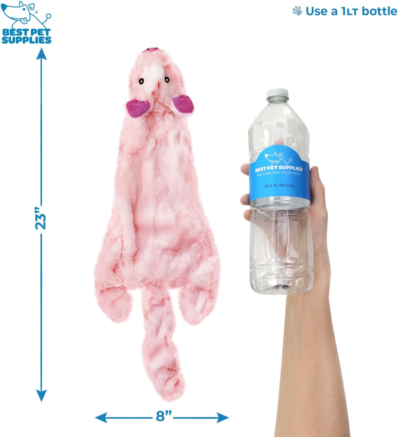 Best Pet Supplies Squeaky Dog Toys with Soft Durable Fabric for Small, Medium and Large Pets Interactive Toy for Indoor Play, Supports Active Biting and Play - Large (Hare, Sheep, Cow, Pig, Penguin)