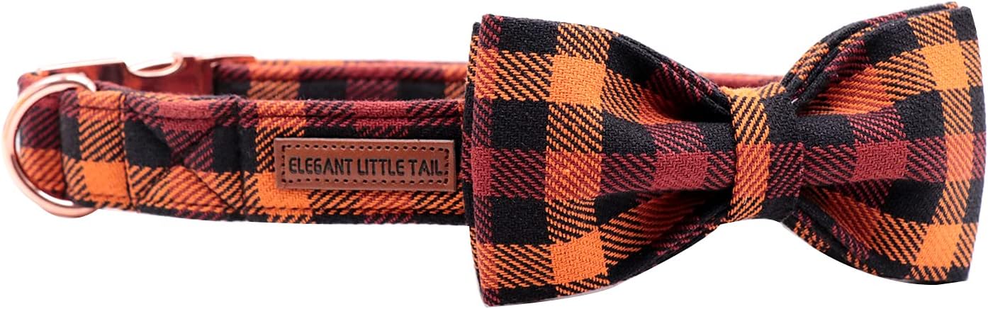 Elegant little tail Dog Collar with Bow, Bowtie Dog Collar, Adjustable Fall Dog Collars for Small Medium Large Dogs and Cats