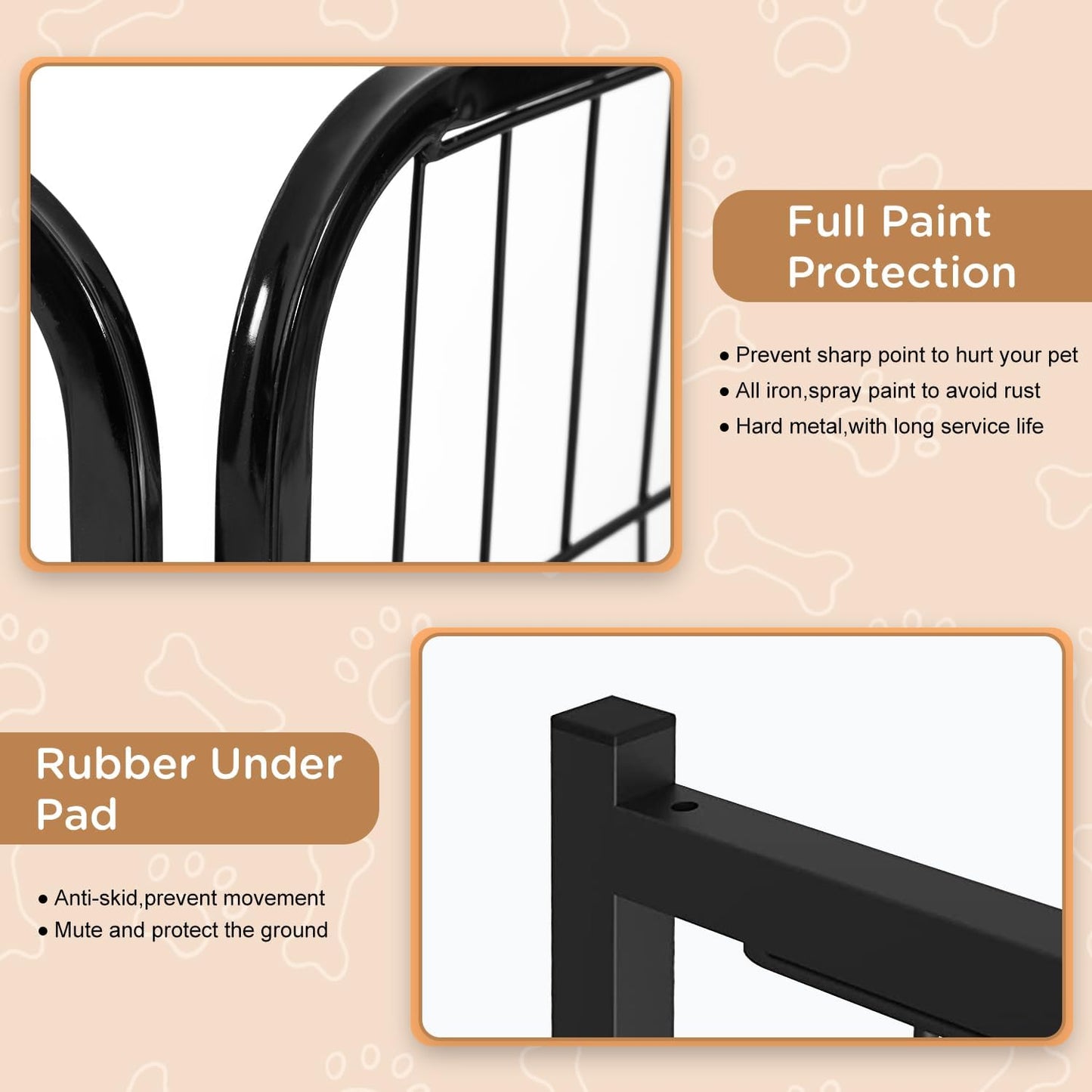 BestPet Dog Playpen Indoor 40 inch 4 Panels Metal Dog Pen Pet Dog Fence Outdoor Exercise Pen with Doors,Pet Puppy Playpen for RV Camping Yard, Black