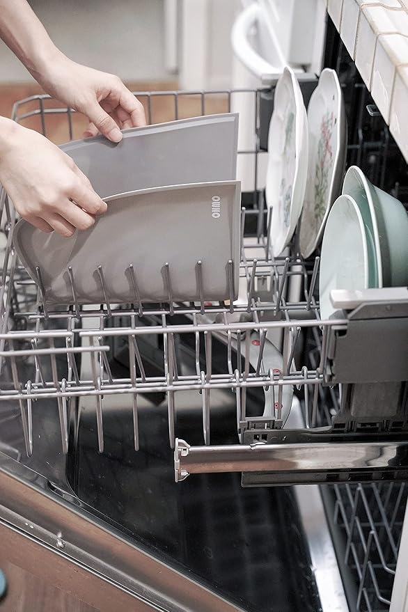 OHMO - Cat Food Mat, Silicone Pet Feeding Mat for Floor Non-Skid Waterproof Dog Water Bowl Tray, Easy to Clean Pet Placemat (Sage Green, 18 * 9.8'')