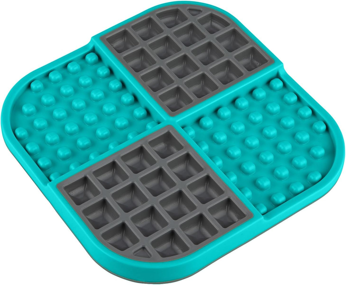 LickiMat Slomo, Cat Slow Feeder Lick Mat, Boredom Anxiety Reducer; Perfect for Food, Treats, Yogurt, or Peanut Butter. Fun Alternative to a Slow Feed Cat Bowl or Dish, Turquoise
