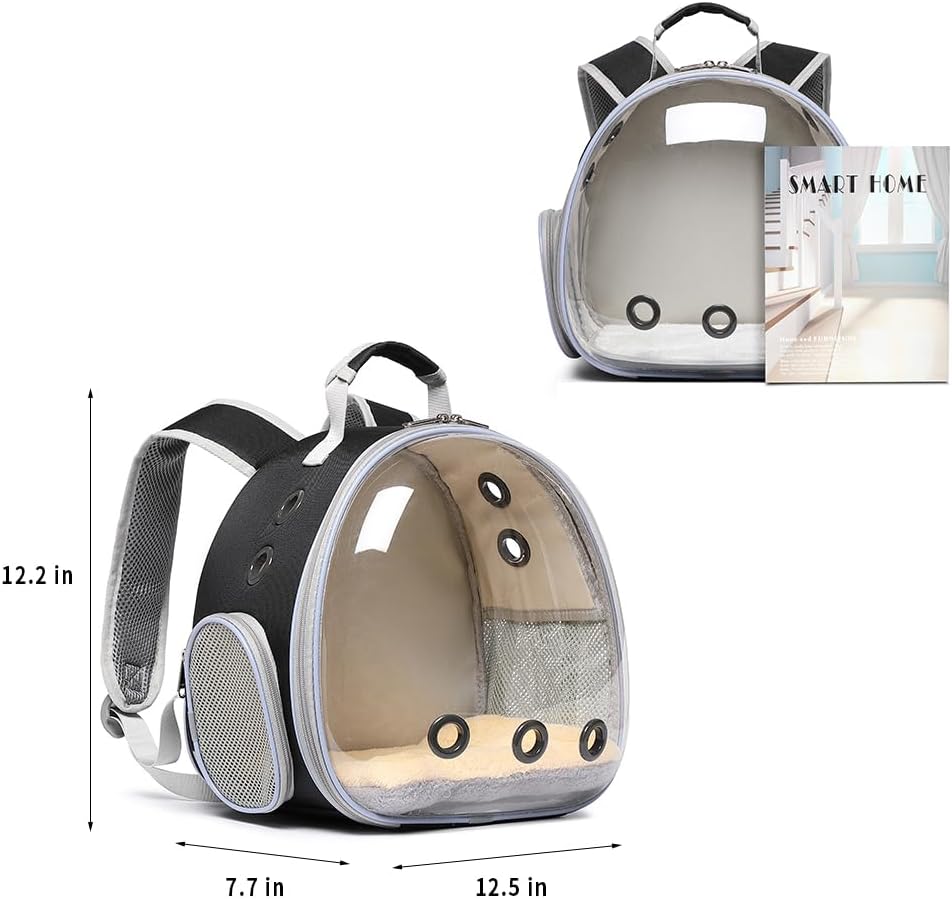 Bunny Carrier, Guinea Pig Carrier,Small Animal Carrier Backpack for Rabbit,Bearded Dragon, Lizard,Hamster,Kitten. Breathable Pet Travel Cage Bag Perfect for Vet Visits & Outdoor Adventures (Black)