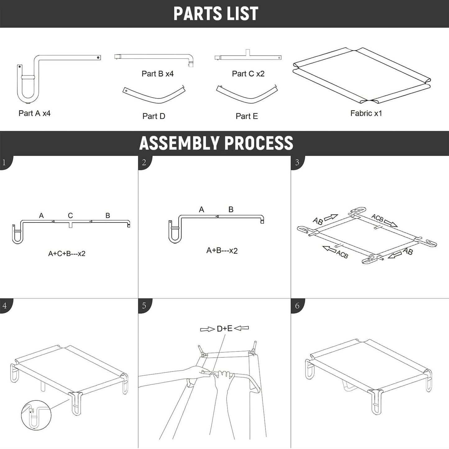 pettycare Elevated Outdoor Dog Bed - Cots Beds for Large Dogs XL, Waterproof Raised Cot Easy to Assemble, Cooling with Teslin Mesh, Durable, Non Slip, Up to 85 lbs, Brown