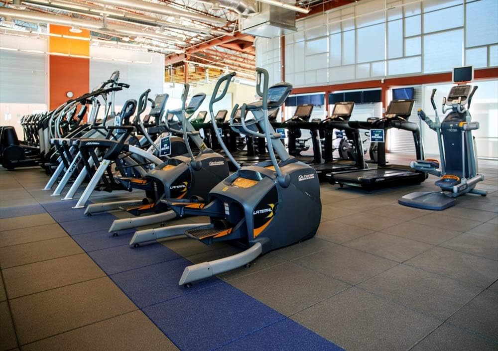 American Floor Mats - Extreme Rubber Gym Tiles - 1 Inch Thick Colorful Rubber Gym Tiles - Superior Shock and Sound Absorbing Tiles - 35% Red/Grey/White 10 Tile Pack (Covers 40 Sq Ft)