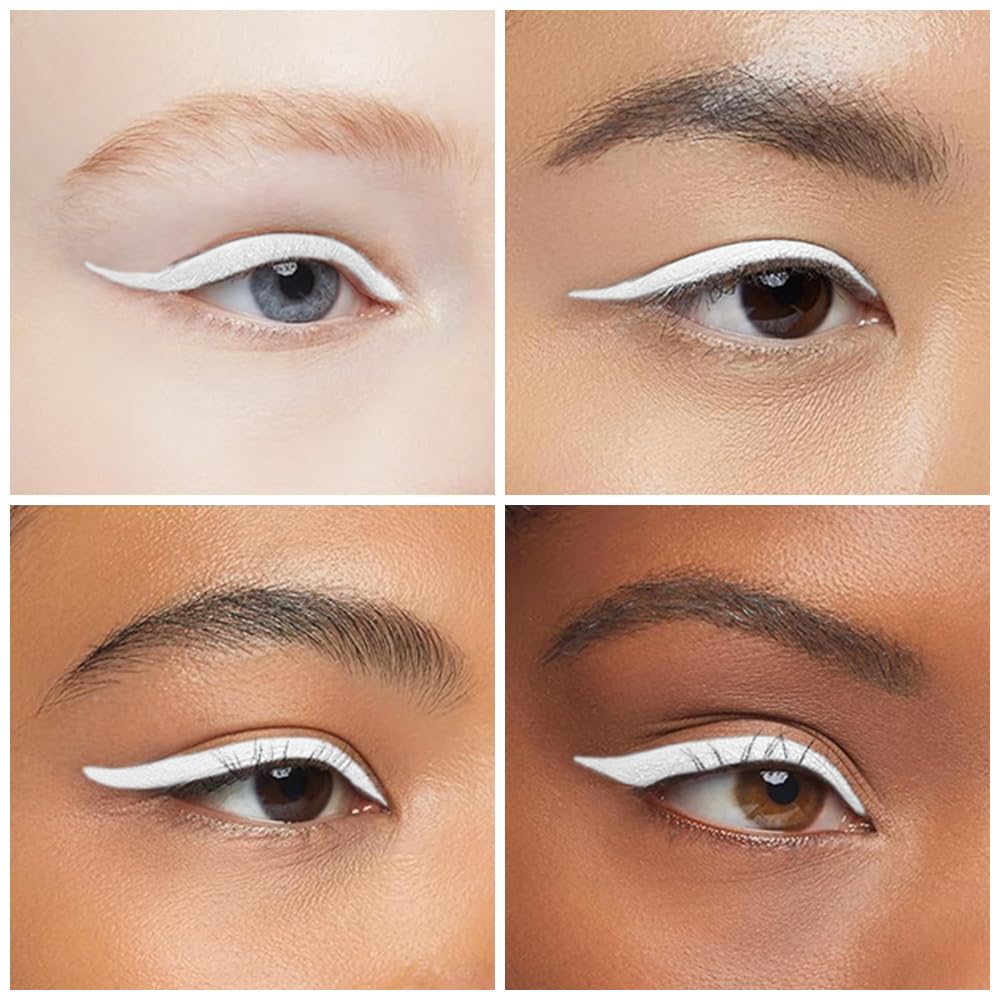 evpct 1Pcs White Gel Eyeliner Pencil Eye Black Face Paint Stick Makeup Set Waterproof Matte Cream Crayon Eyeliner Pencil Set Cat Eye Liners Eyeshadow Guide delineador de ojos contra el agua