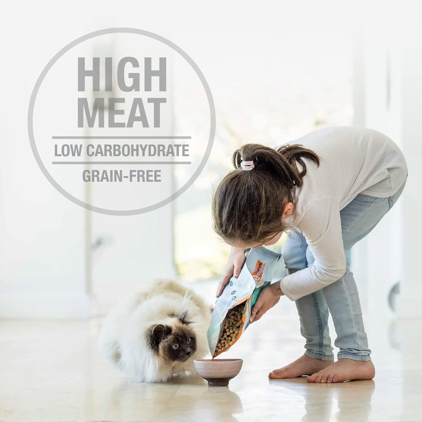 Feline Natural High Protein Dry Cat Food, Freeze-Dried Diet with 98% Meat, Organs & Seafood, No Peas, Grains, or Artificial Additives, Made in New Zealand, Chicken & Lamb, 11oz