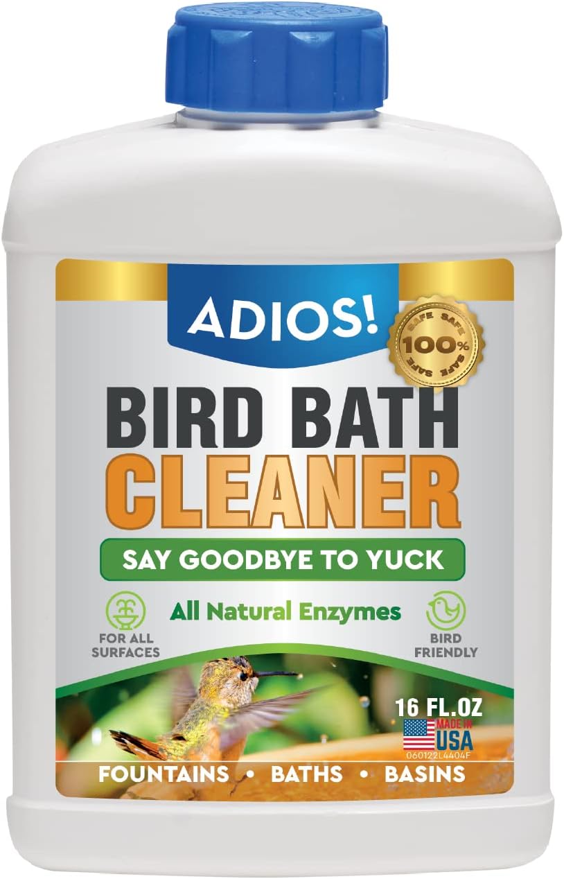 Bird Bath Cleaner for Outdoor Fountains and Bowls, Safely Cleans Metal, Glass and Stone (16oz)