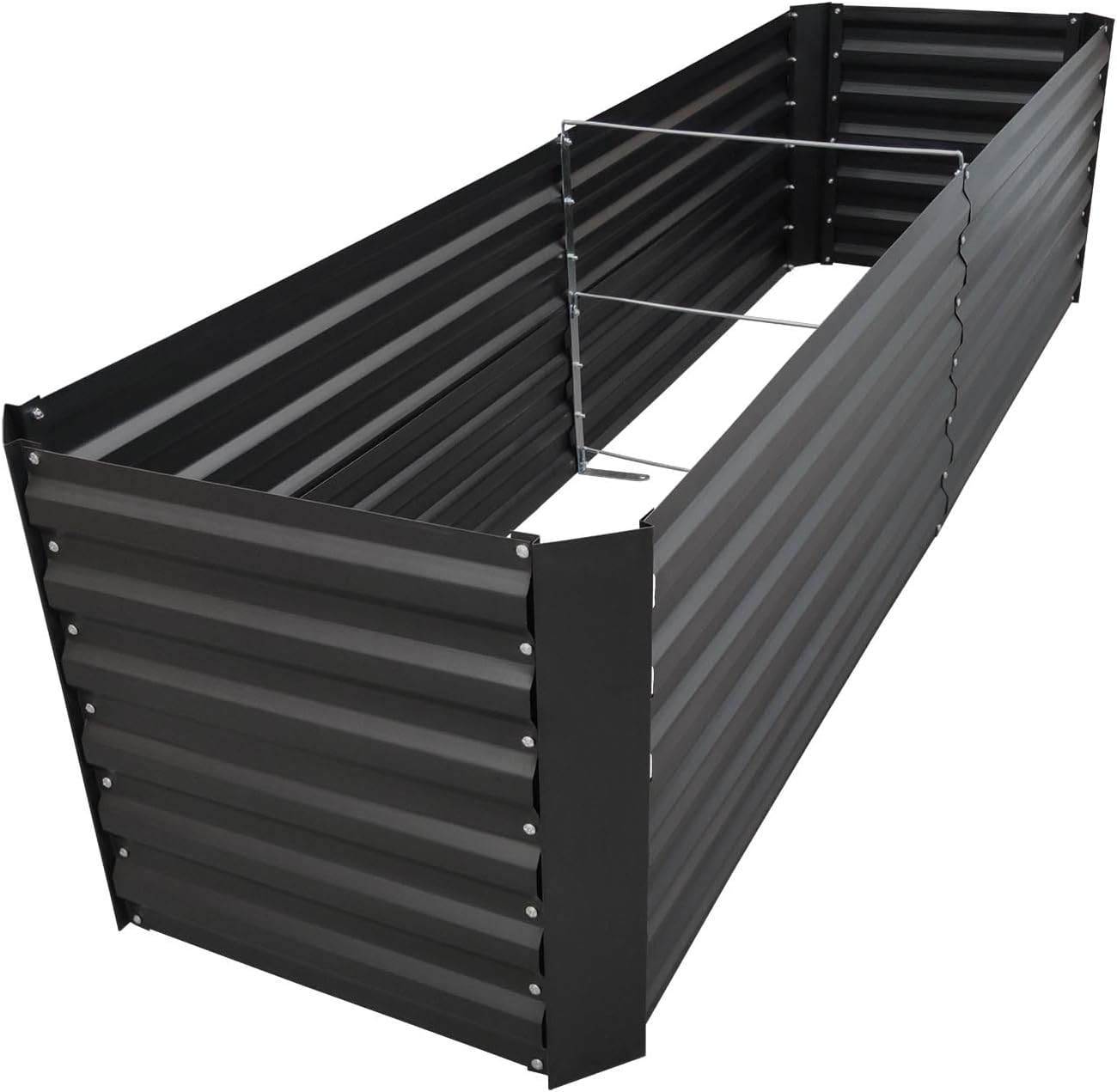 8x2x2FT Metal Raised Garden Bed Kit, Galvanized Outdoor Garden Bed Planter Box for Vegetables, Flowers, Herbs, Succulents and More, Black