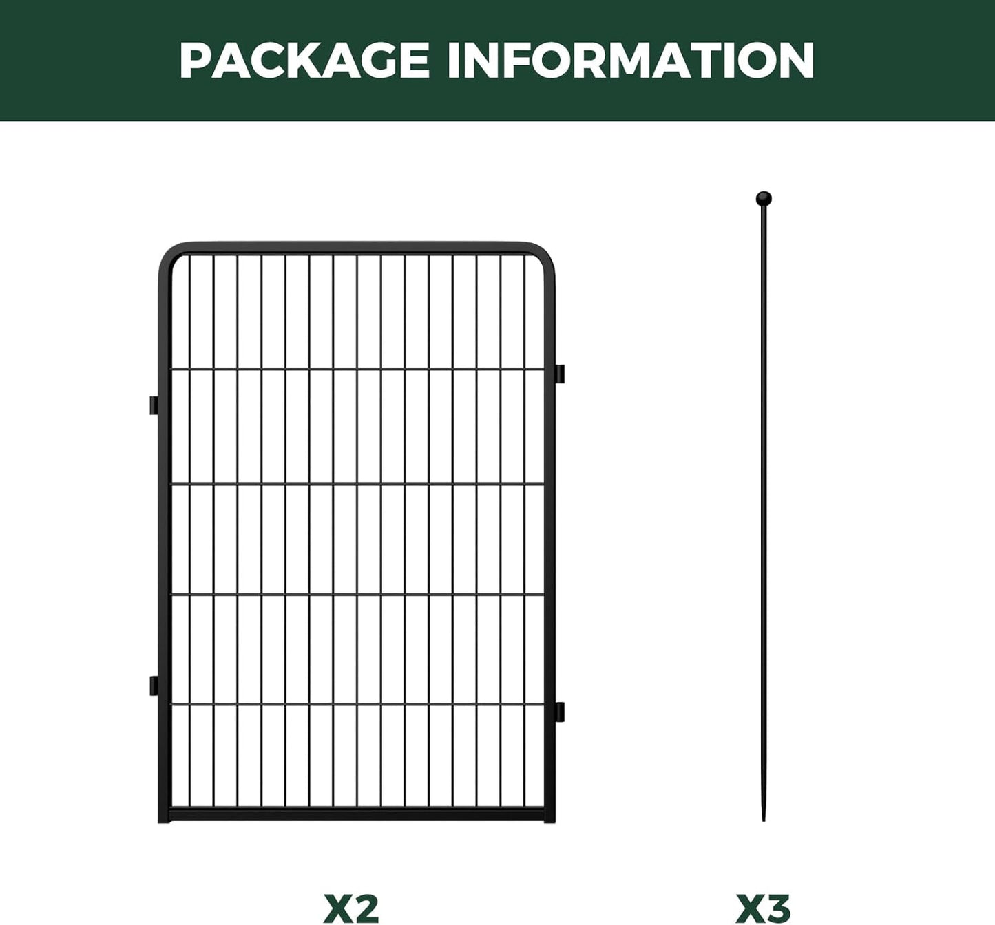 FXW Rollick Unleashed Dog Playpen for Indoor, Yard, RV Camping, 40 inch 2 Panels for Medium and Large Dogs, Black│Patented