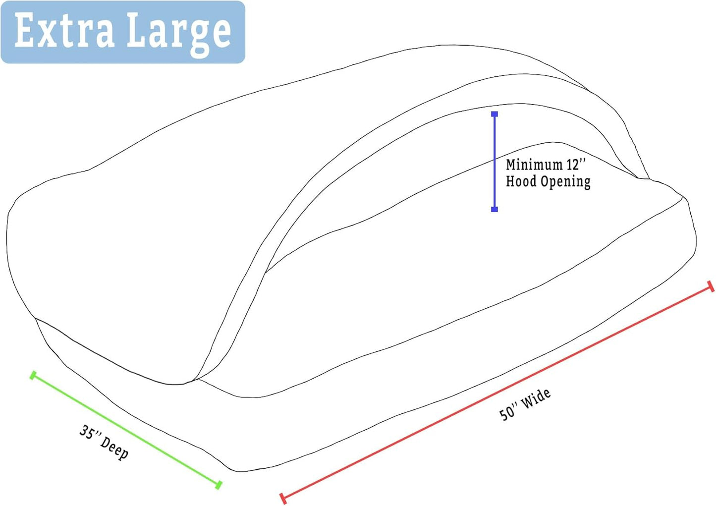 Snoozer Rectangle Cozy Cave Dog Bed - Indoor Dog Bed with Cover Cave, Covered Calming Burrow for Large Sized Pets with Blanket Attached, Enclosed, Washable - XL, Heather Gray