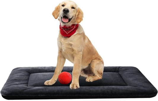 Dog Beds Crate Pad for Dogs Ultra Soft Dog Crate Bed Washable & Anti-Slip Kennel Pad for Dogs Cozy Sleeping Mat (36inch, Dark Gray)