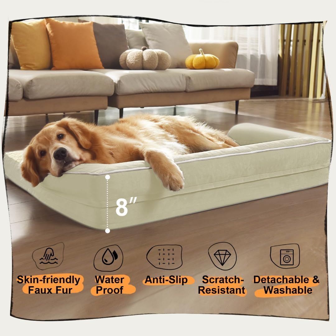 Small Dog Bed and Cat Sofa Waterproof Orthopedic Dog Beds for Small Dogs Cat Bed Comfy Pet Couch Sofa Beds with Washable Removable Cover & Non-Slip Bottom