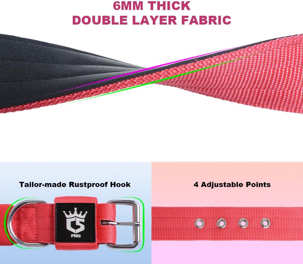 TSPRO Tactical Dog Collar 1.5 Inch Wide Thick Dog Collars with Heavy Duty Metal Buckle, Durable, Strong, Adjustable for Medium to Large Dogs (Pink M)