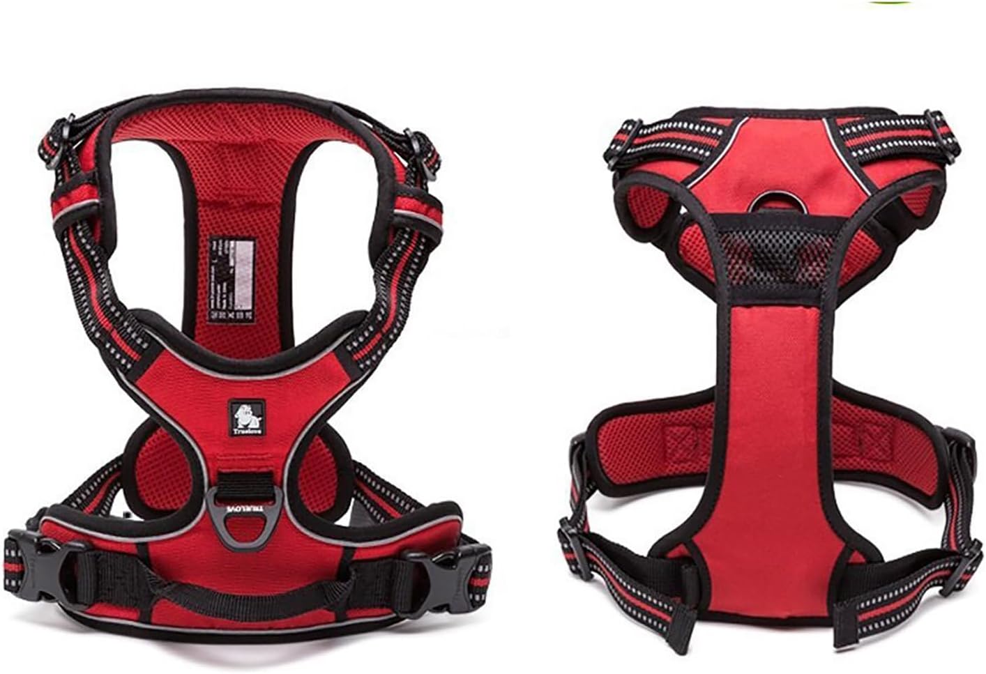TRUE LOVE Adjustable No-Pull Dog Harness Reflective Pup Vest Harnesses Comfortable Control Brilliant Colors Truelove TLH5651(Red,XL)