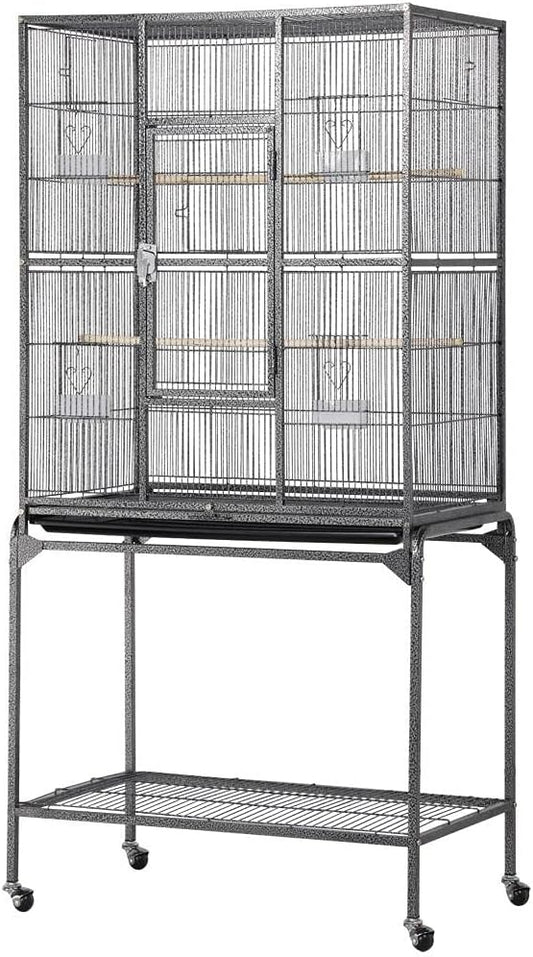 Yaheetech 63'' Detachable Parrot Cage for Cockatiel Sun Parakeet Green Cheek Conure Lovebird Budgie Finch Bird Cage with Stand