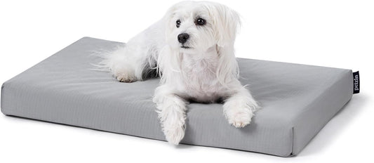 Cybarmour Indestructible Dog Bed - Outdoor Waterproof Chew Proof Dog Crate Pad - Orthopedic Kennel Mat for Aggressive Chewers - Small Breeds & Fits 24-Inch Crate - 23"x16", Limestone